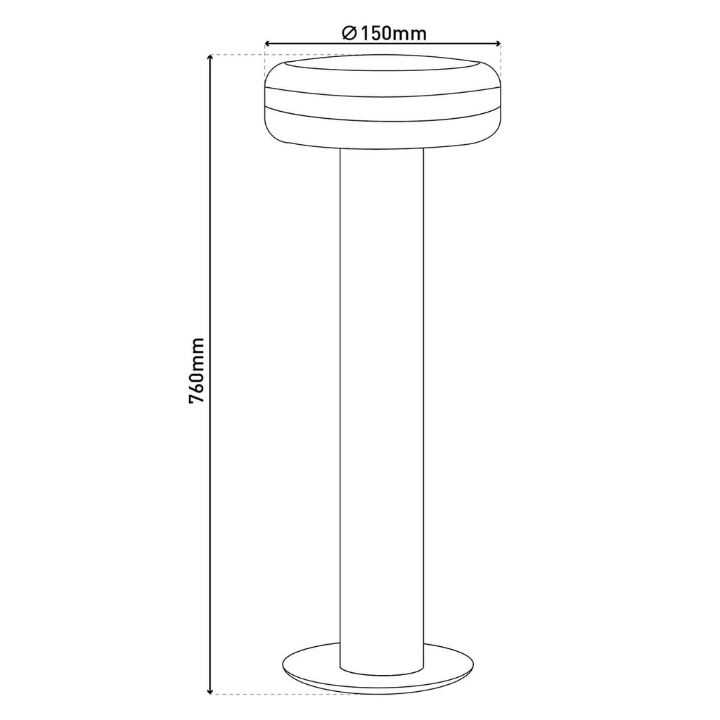 Näve Paddestoel LED Tuinlamp - Antraciet 76cm
