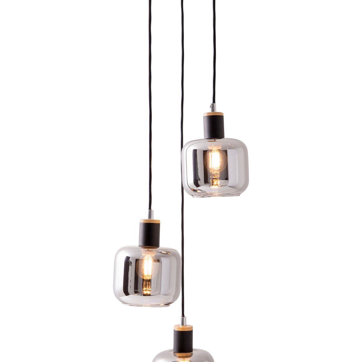 Näve Fumoso Hanglamp - Zwart Metal Glas