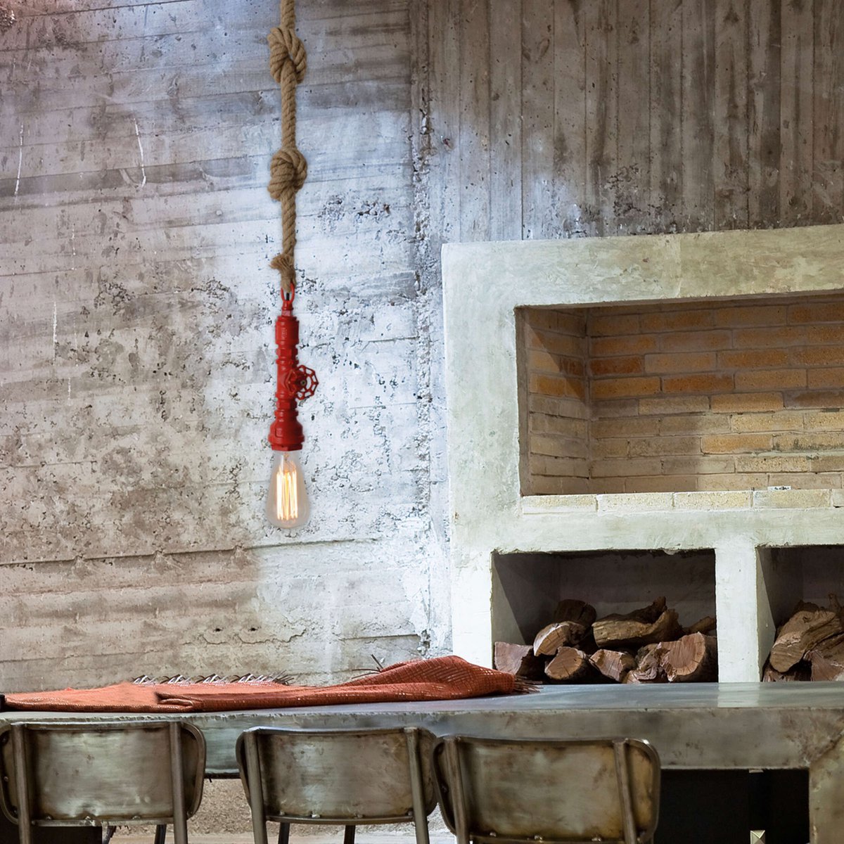 Näve Regia Hanger Lamp - Rood Metaal E27