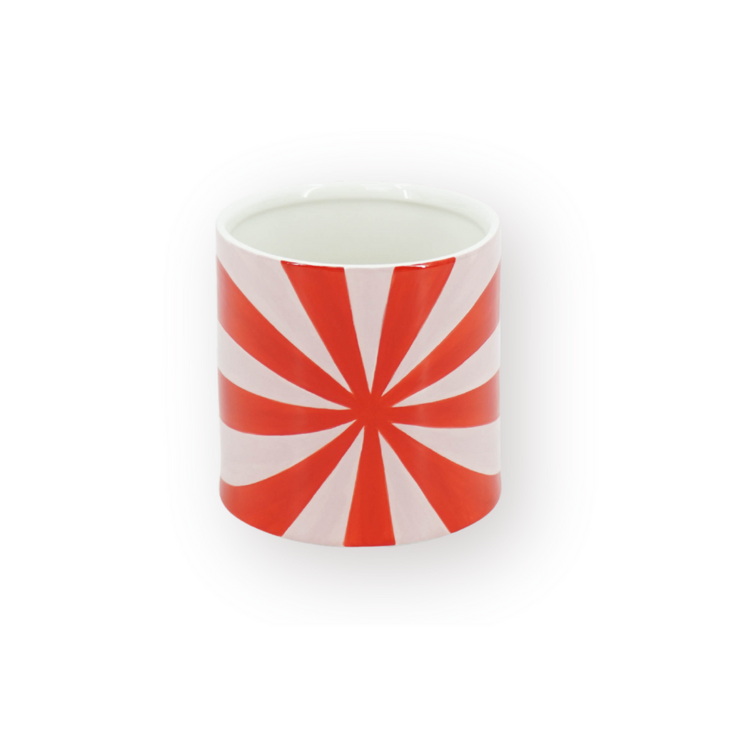 Pot - Swirl dolomiet plantenpot Rood/Roze 12,5x12,5x13cm