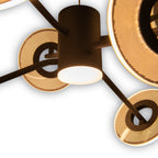 Led hanglamp "discus" gemaakt van zwart metaal en wit plastic met stevig gebouwd -in LED's, hangende lamp voor eetkamer, woonkamer, gang of kantoor met een Øvon ca. 57 cm