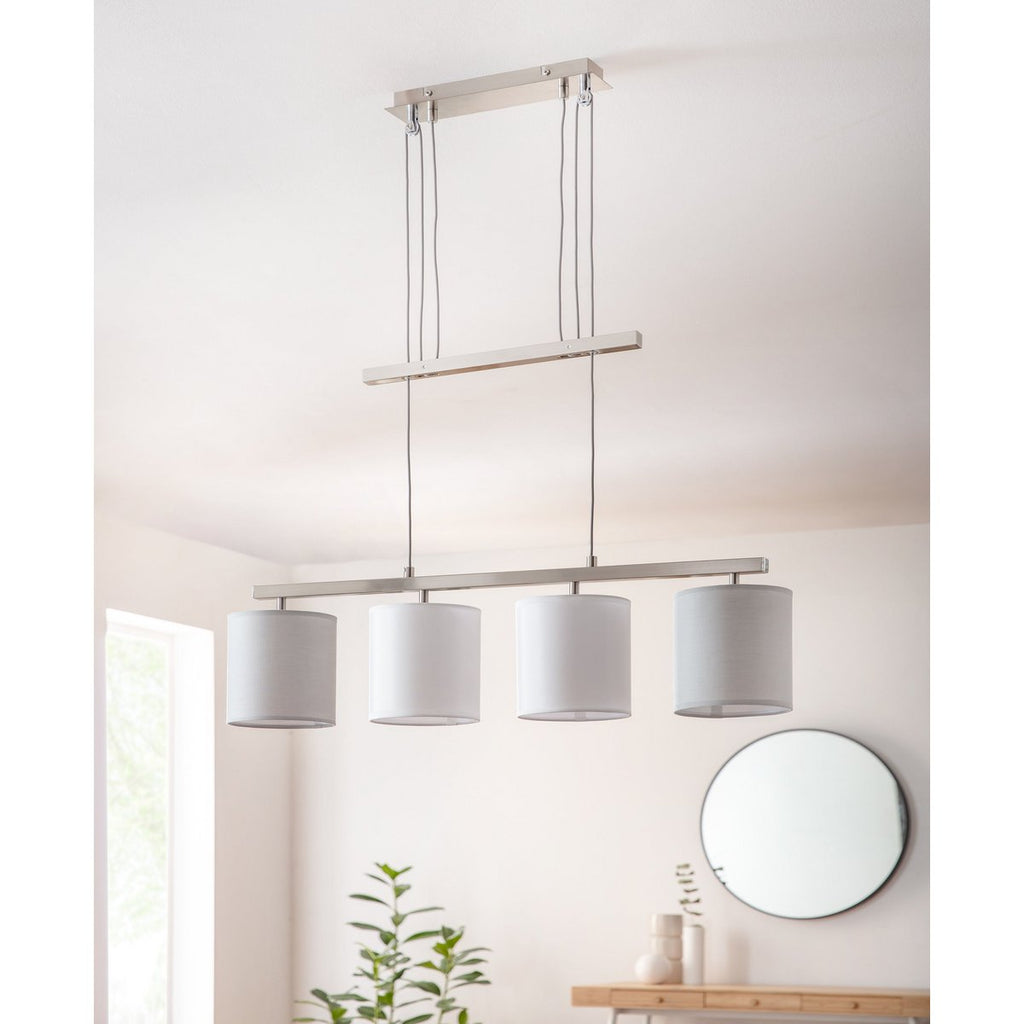 Tilde Hanglamp 4-lichts Grijs-Wit - NEVE Leuchten