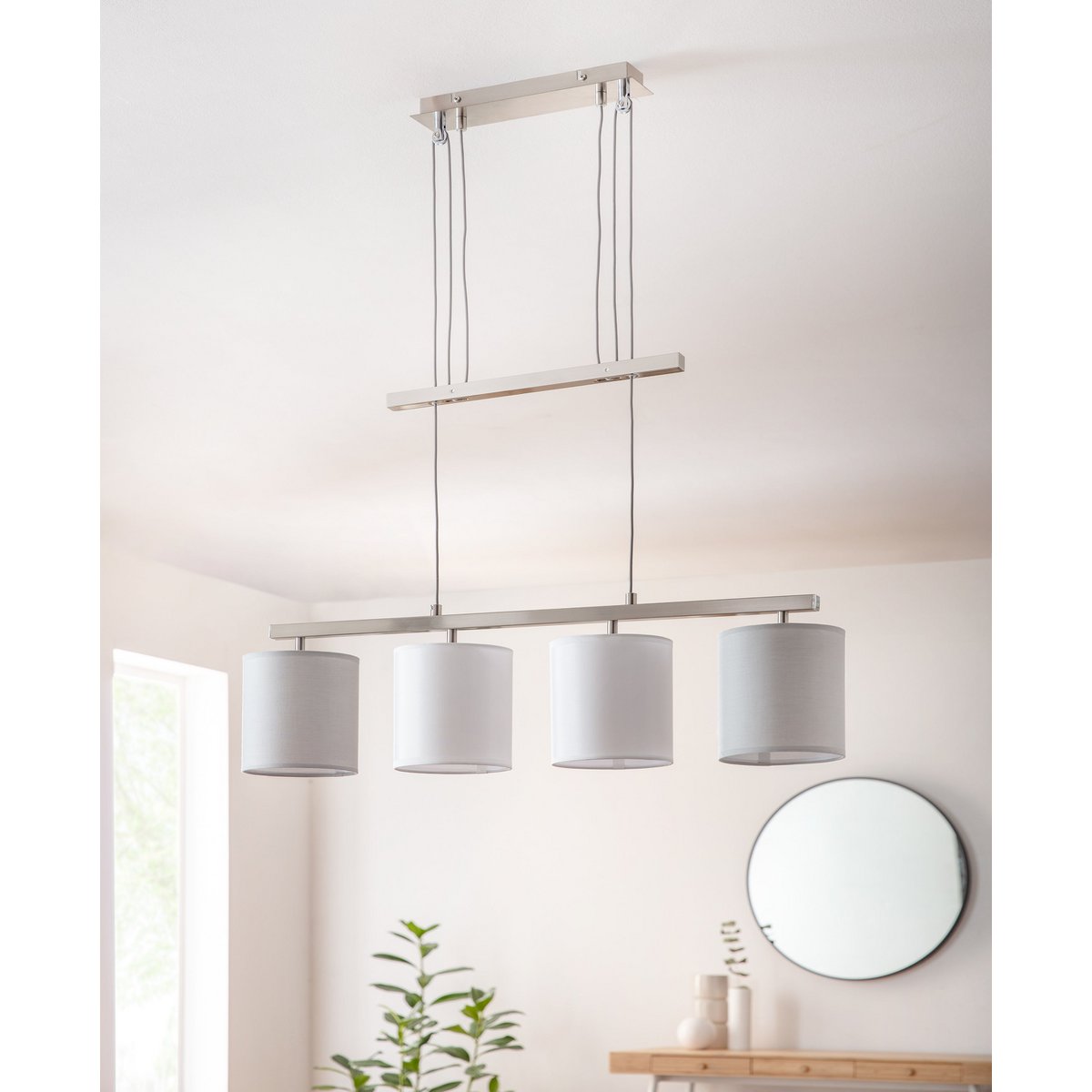 Tilde Hanglamp 4-lichts Grijs-Wit - NEVE Leuchten
