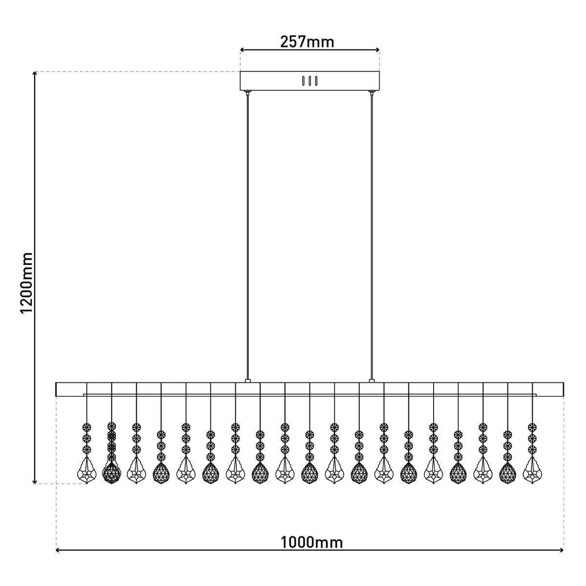 Näve Nobilis LED Hanglamp - Grijs 100cm