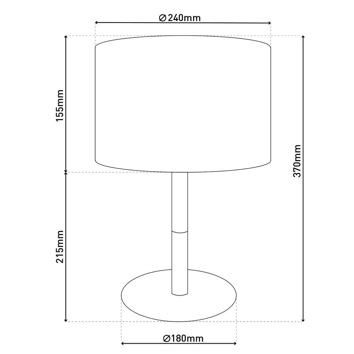 Näve Tessile Tafellamp - Wit 37cm E14