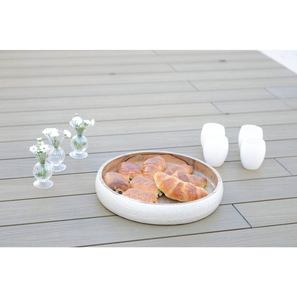 Wit Mango Hout Rond Snijbord 40x40cm
