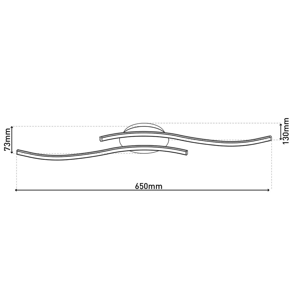 Näve Onda LED-Plafondlamp 65cm Zwart 3000K