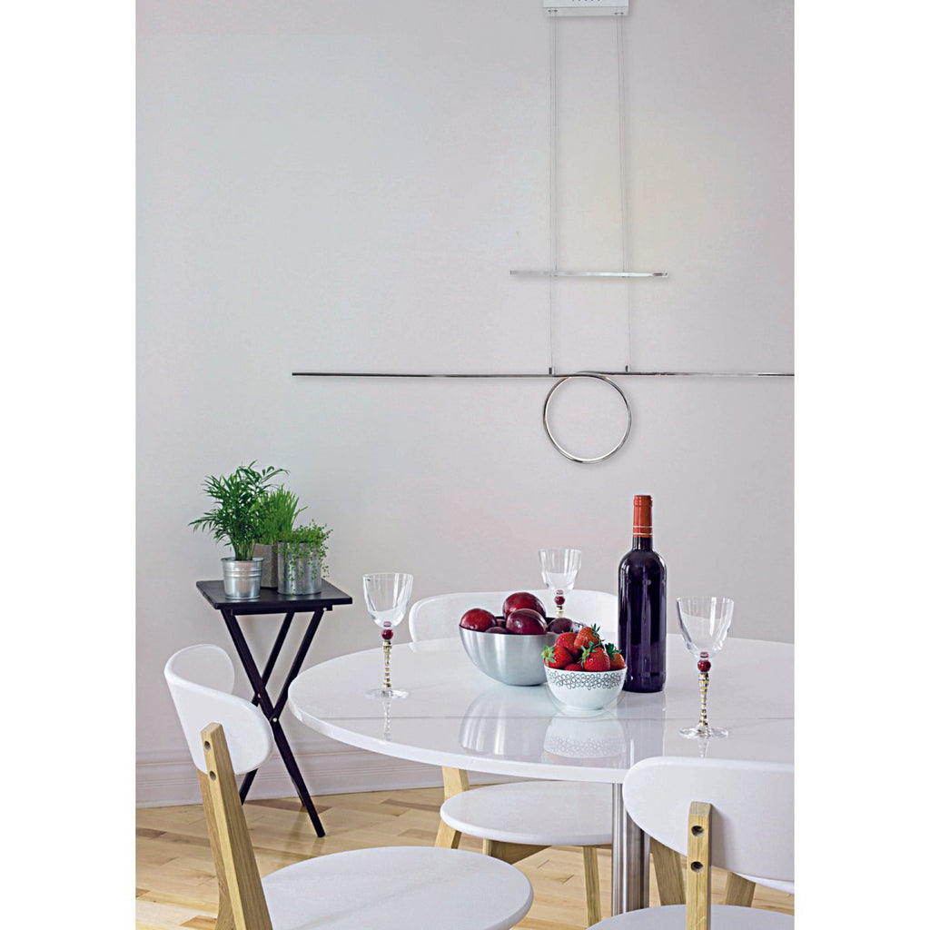 Näve Leuchten Hanglamp Zilver 130cm LED 1344lm Warm Wit