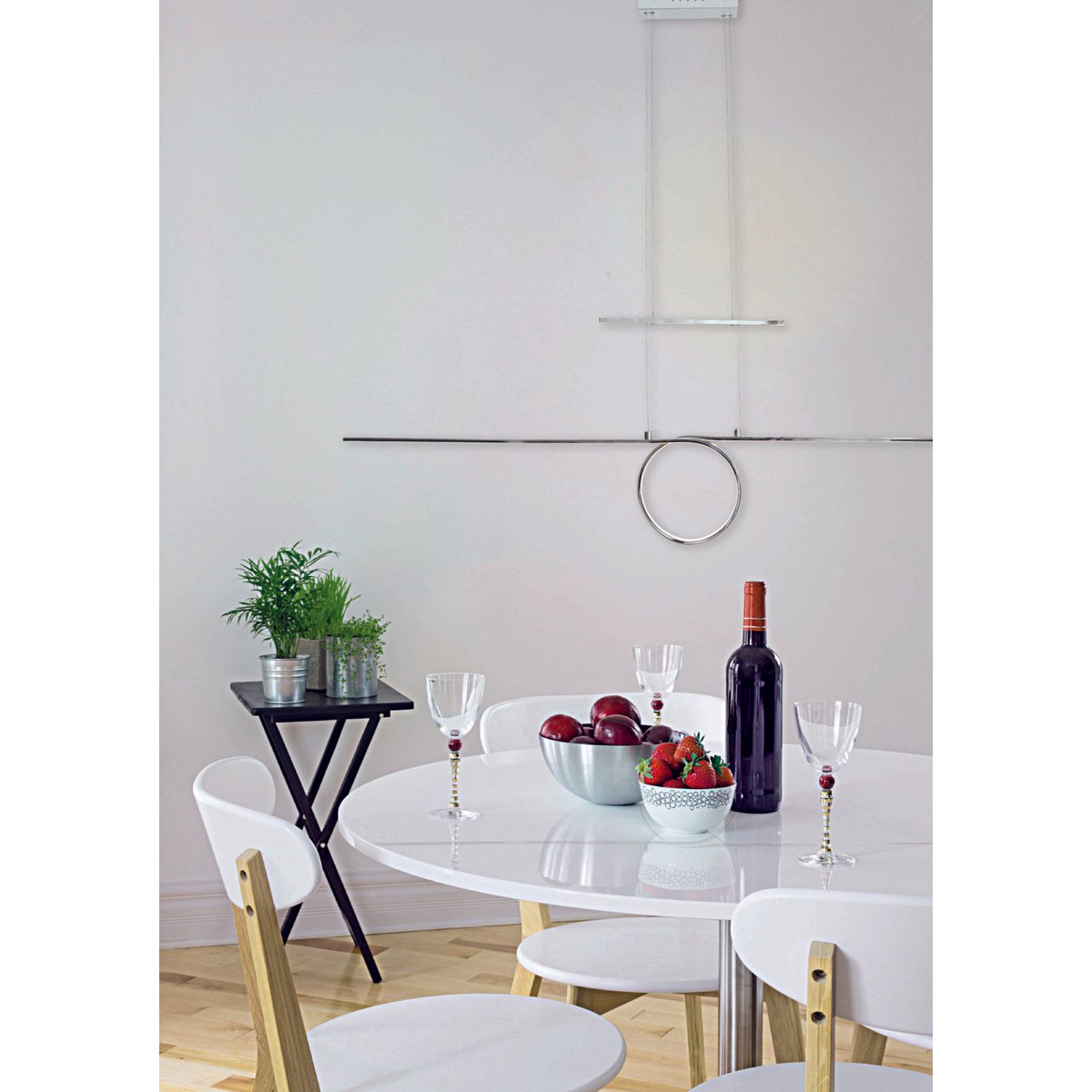 Näve Leuchten Hanglamp Zilver 130cm LED 1344lm Warm Wit