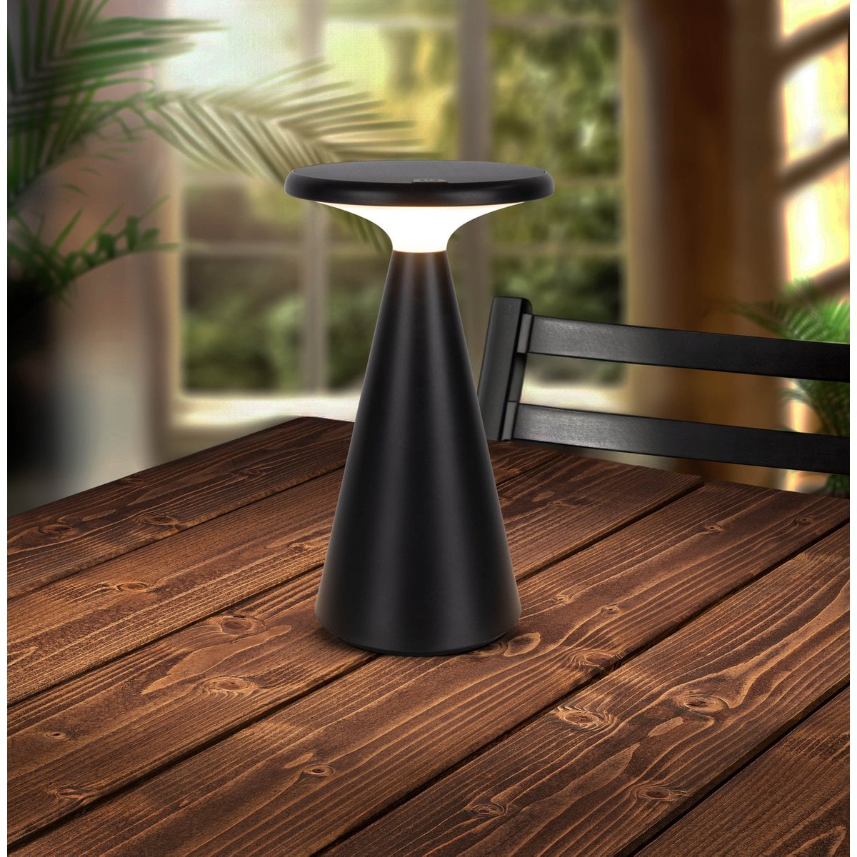 Näve Palu Zonne-batterijlamp - Zwart 20cm
