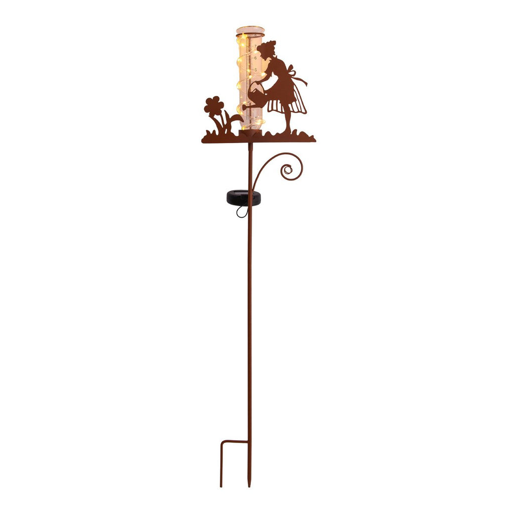 LED Solar Earth Skewers H: 95 cm, voor buiten, spiesjes gemaakt van metaal en glas en plastic in bruin, met geïntegreerde LED