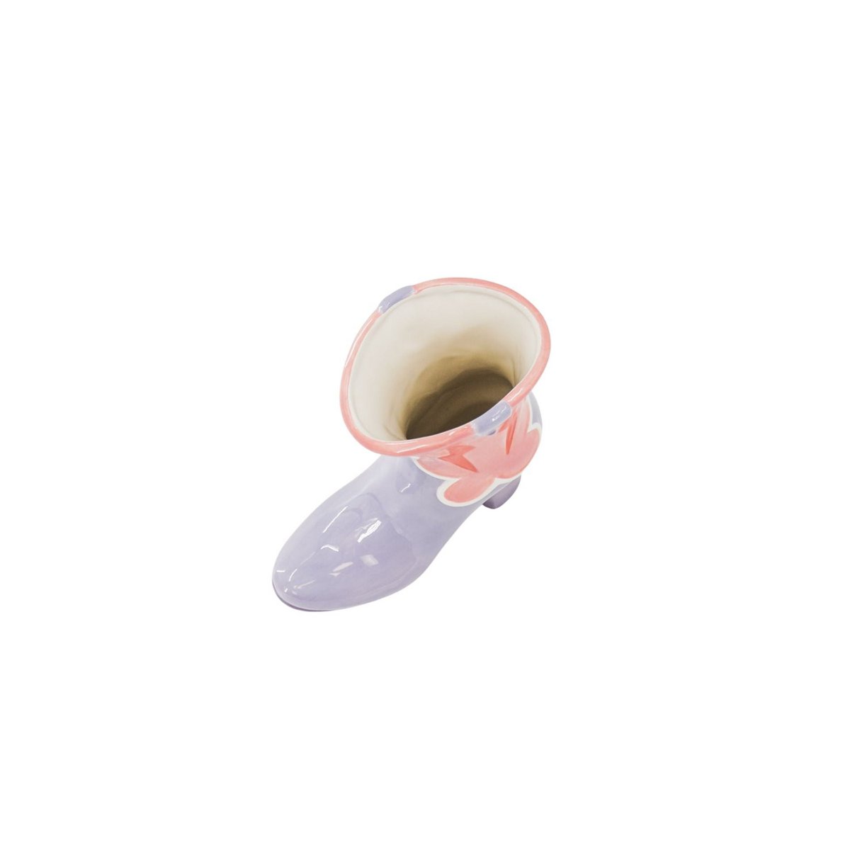 Keramische Boot Vase Roze/Lilac - 16,5x10,5x26,5 cm