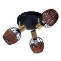 Näve Corbis Plafondlamp 3-vlam Zwart-Goud 38cm