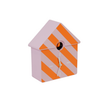 Klok met koekoek - oranje/roze, 24x27x9cm Housevitamin
