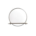 Spiegel - Rond - Metalen - Plank - Zwart - Ø40cm