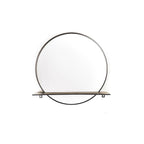 Spiegel - Rond - Metalen - Plank - Zwart - Ø40cm