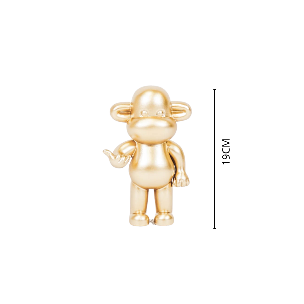 Gouden polyresin aap beeldje 'de legende' - 11x7x19cm