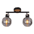 Näve Fumoso Plafondlamp 2-Spot Zwart Glas 40cm