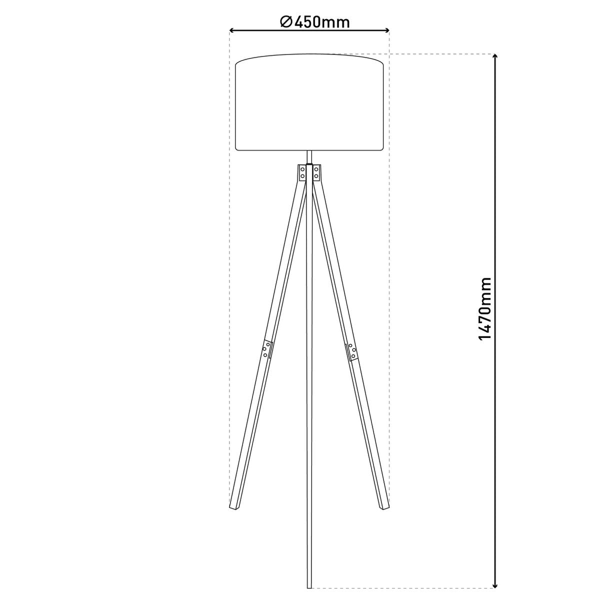 Filco Staande Lamp - Hout 147cm Grijs Bruin
