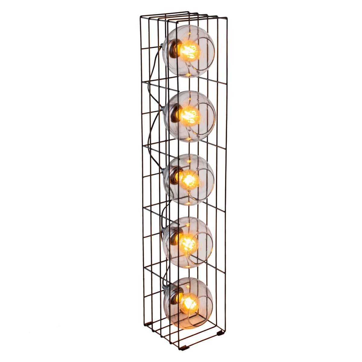 Näve Cesta Vloerlamp - Zwart Glas 95cm