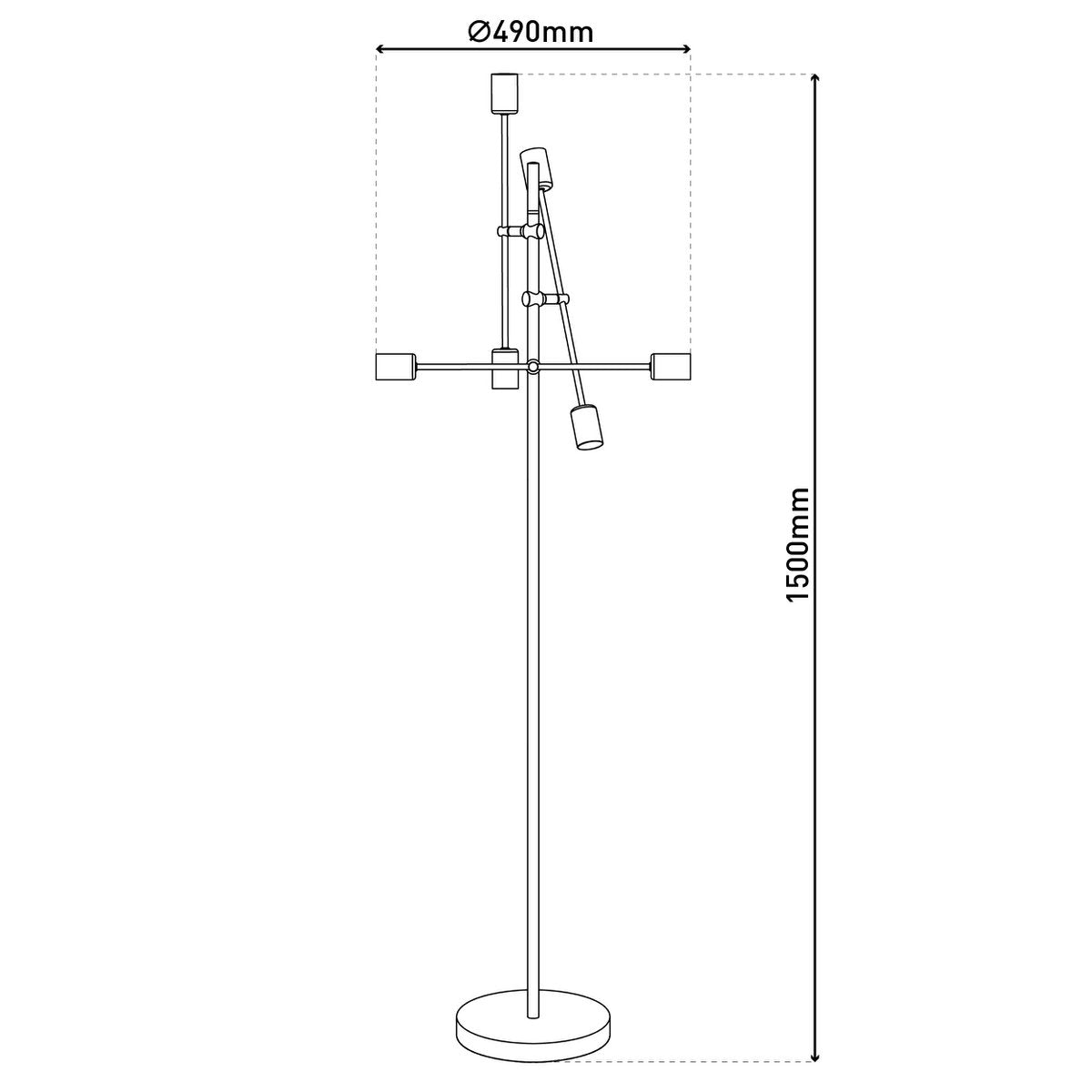 Näve Modo Staande Lamp Zwart 150cm E27