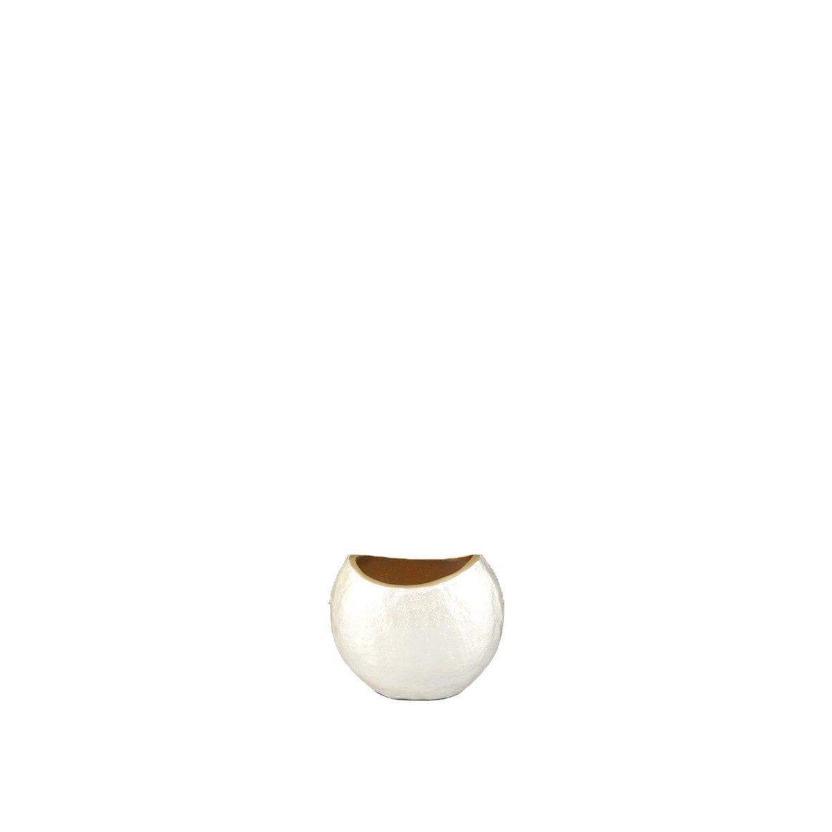 Ovale witte vaas 15x10x12,5 cm - Aulica