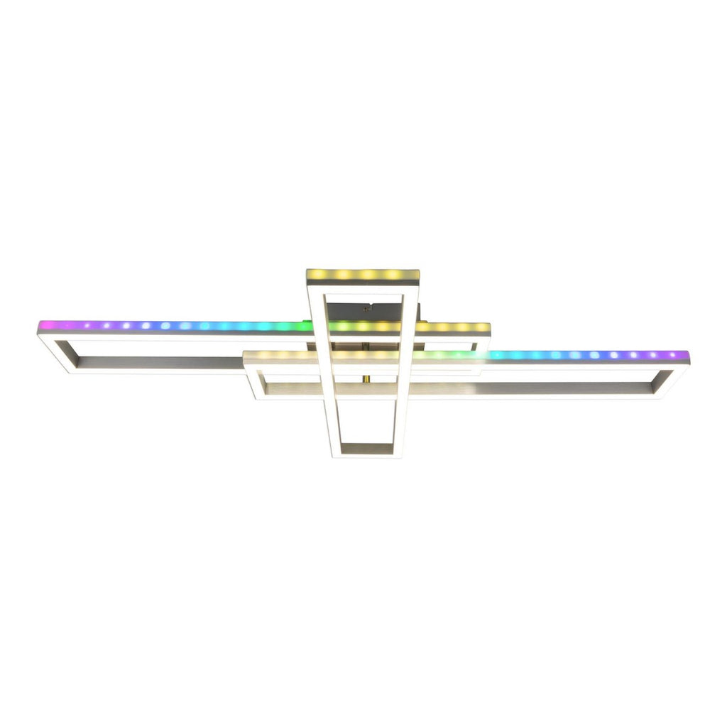 LED CCT-plafondlamp + RGB-backlight "Bantry" met veel functies, 95 cm lang, inclusief afstandsbediening