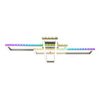 LED CCT-plafondlamp + RGB-backlight "Bantry" met veel functies, 95 cm lang, inclusief afstandsbediening
