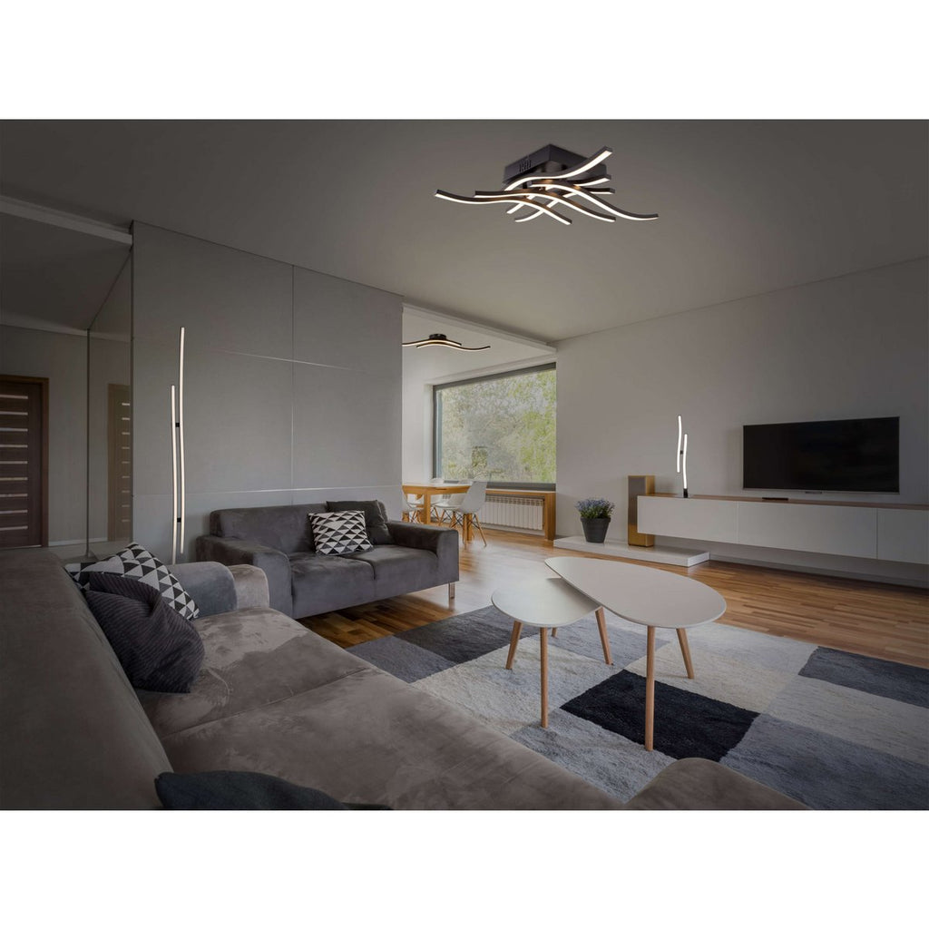 Näve Onda LED Vloerlamp - 130cm Zwart