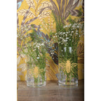 Vaasbijen 10 x 22 cm Gele Patroon, Glas, Elegant Interieurdecoratie