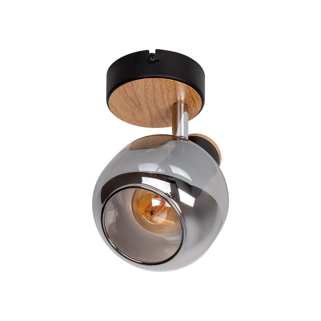 Näve Fumoso Wandlamp - Zwart Rookglas 16cm