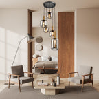 Näve Fumo Hanglamp - Zwart Metaal/Glas