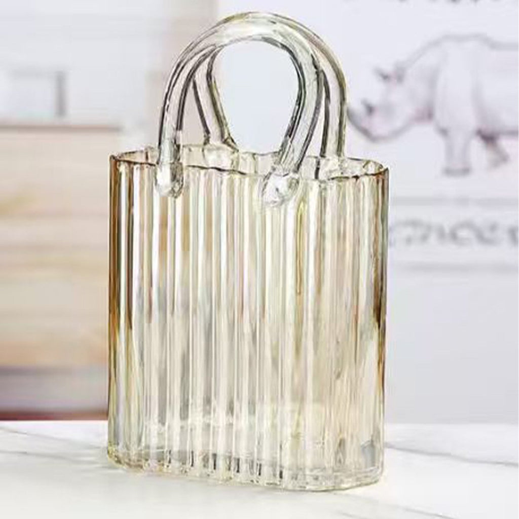 Transparant gele handtasvaas AULICA 18x10x27cm