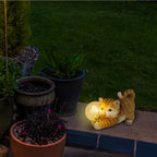 LED Solar Tuinlamp Kat - Bruin 25cm