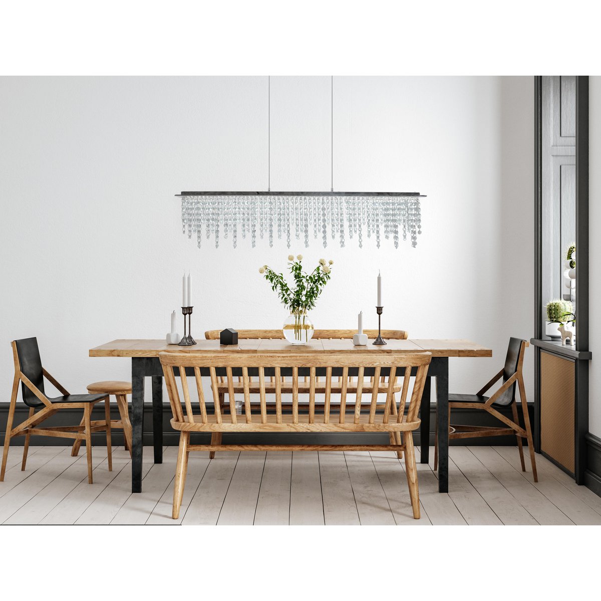 LED Hanglamp Diamanten Näve - Kristalglas Chroom