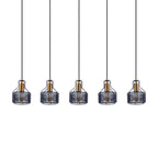 Näve Foro 5-Lichts Hanglamp - Zwart/Goud 96cm
