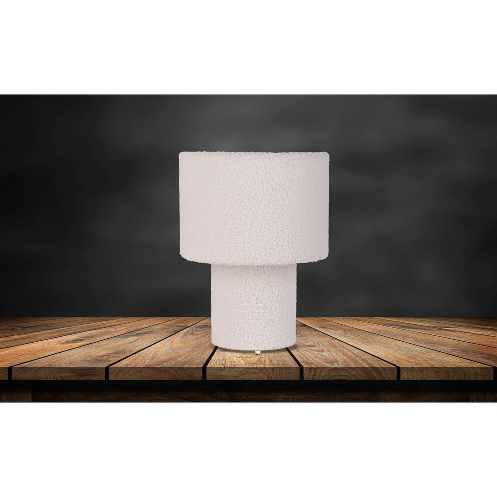 Näve Fluffy Tabellamp Wit Textiel 31cm