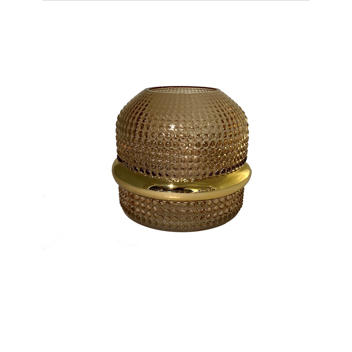 Gouden Amber Vaas met Gilde Rand - 18x15cm
