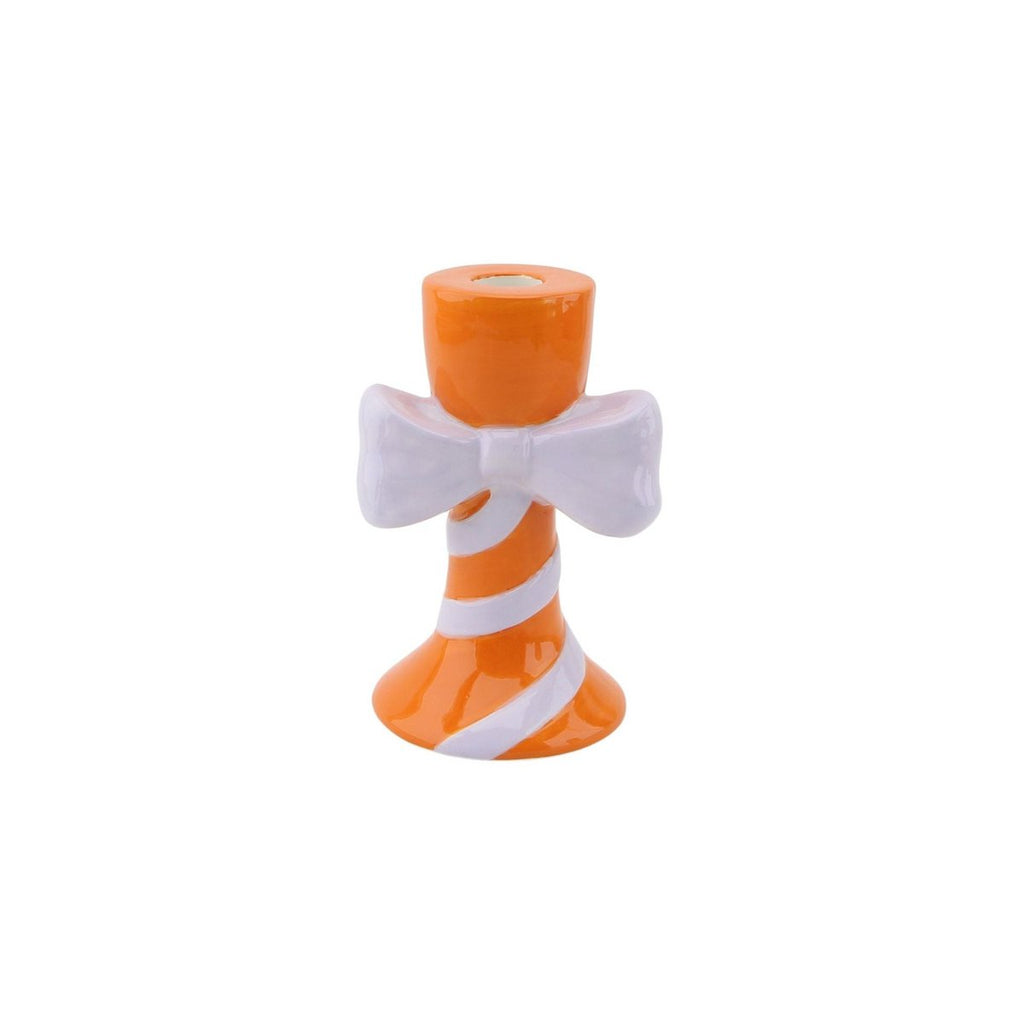 Kandelaar Boog Design - Oranje/Lila - 9x8x14cm