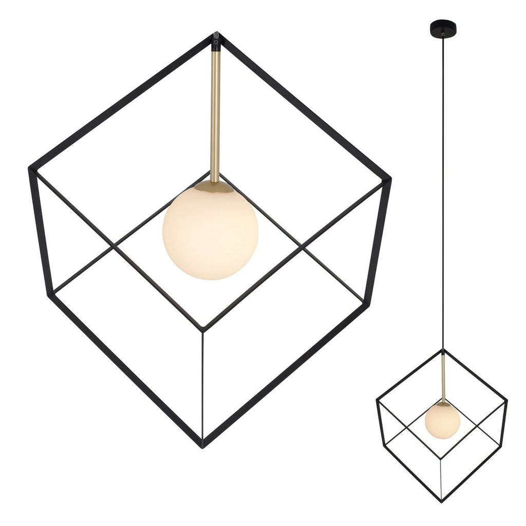 Näve Cadre Hanglamp - Zwart 30cm G9