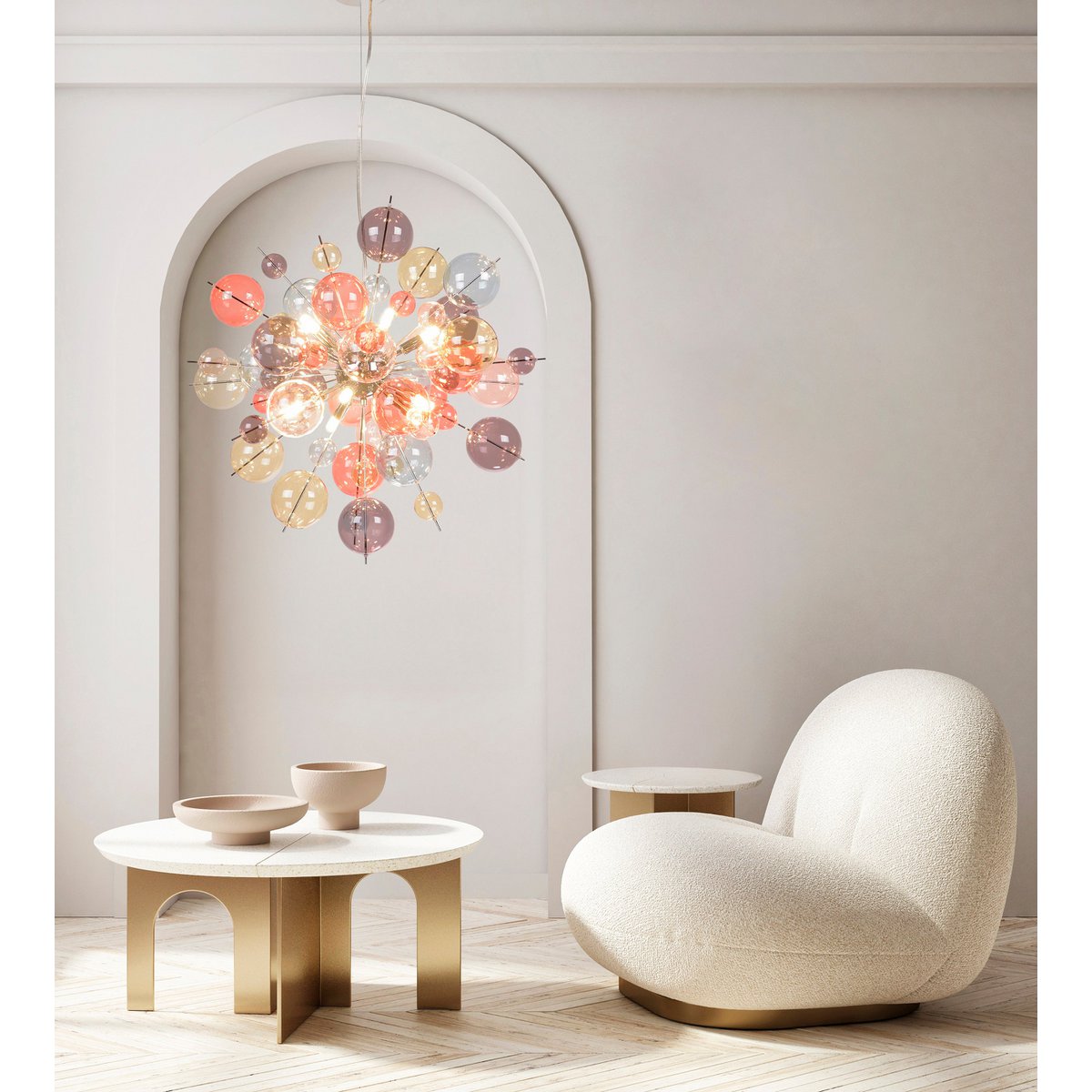 Näve Hanger Lamp Explosie Pastelkleuren