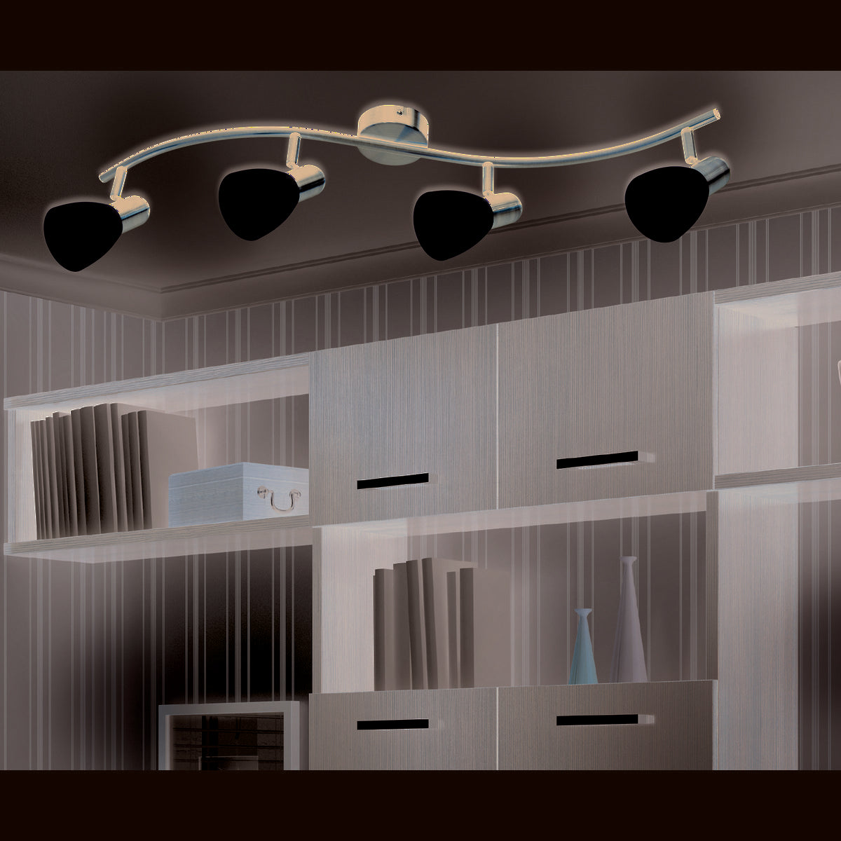 Näve Mestre 4-lichts LED-Wand- Plafondspot Bruin