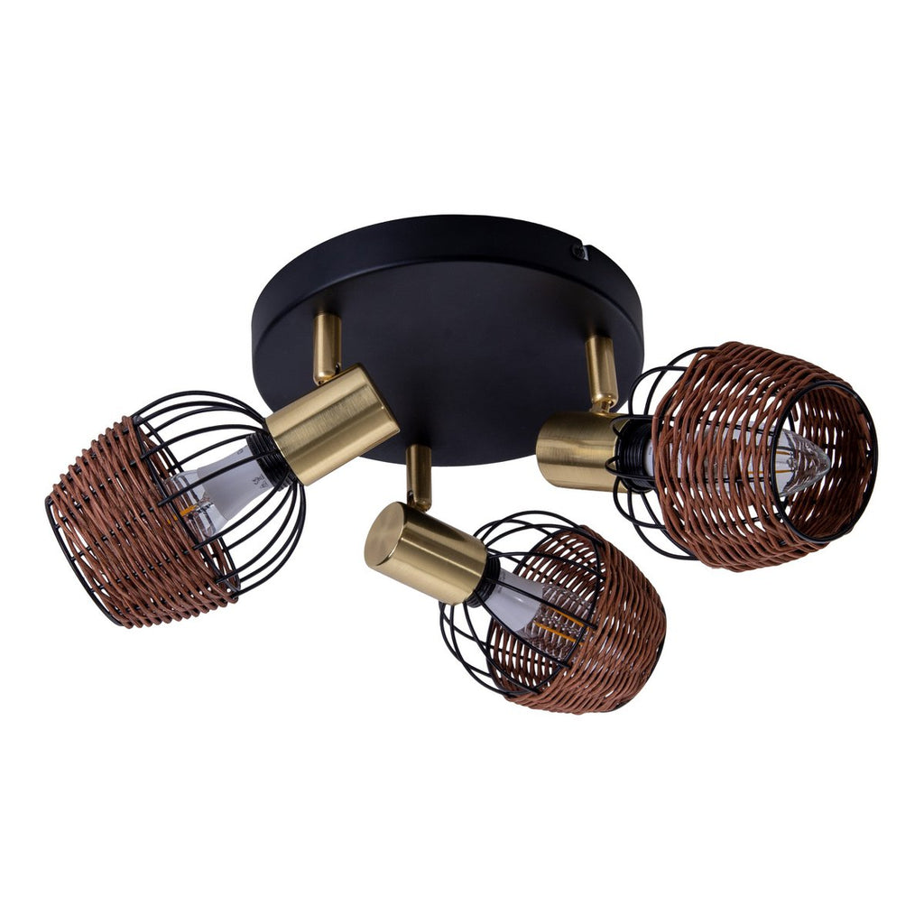 Näve Corbis Plafondlamp 3-vlam Zwart-Goud 38cm