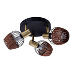 Näve Corbis Plafondlamp 3-vlam Zwart-Goud 38cm