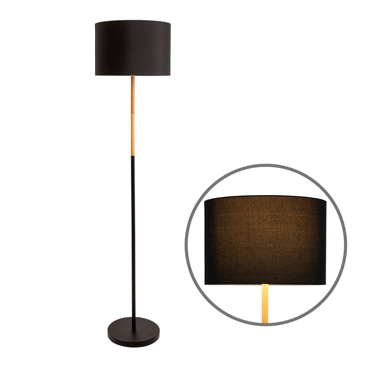 Näve Tessile Staande Lamp - Zwart 150cm