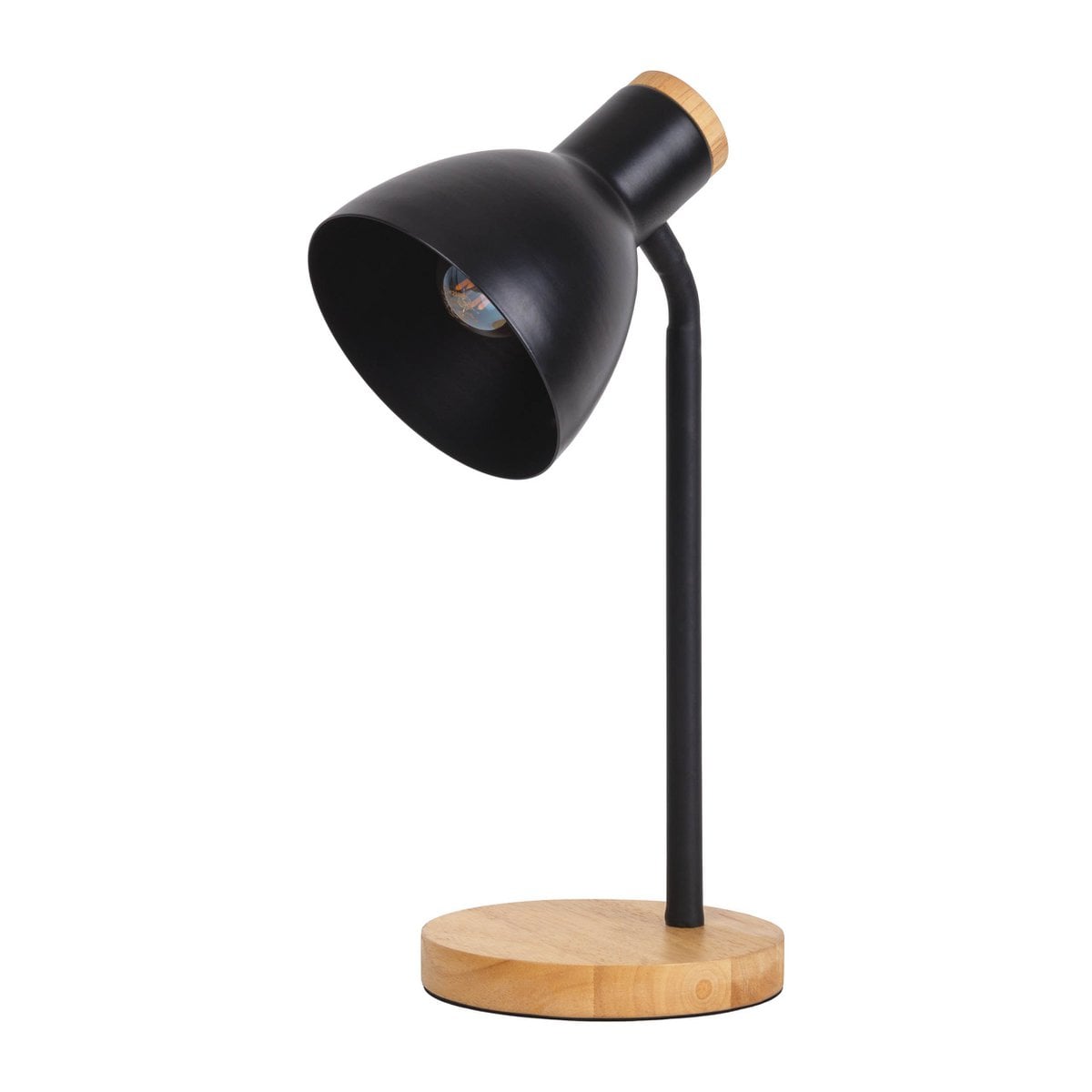 Marie Bureaulamp - Zwart Metaal Hout E14