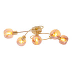 Näve Libby Plafondlamp 5-Spots Messing Amber 65,5cm E14