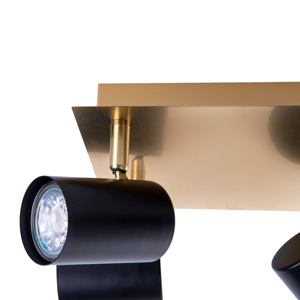 Näve Frida Plafondlamp Zwart/Goud GU10