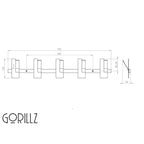 Gorillz Incision Wandkapstok - 10 Haken - Metaal - Blauw
