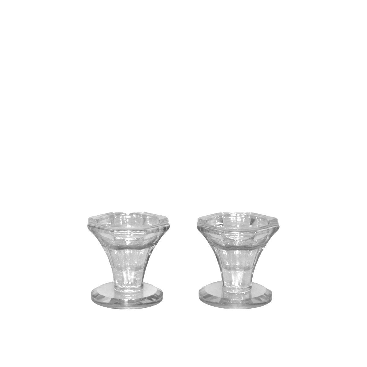 Transparante kandelaars H5.5cm - Set van 2 - Aulica